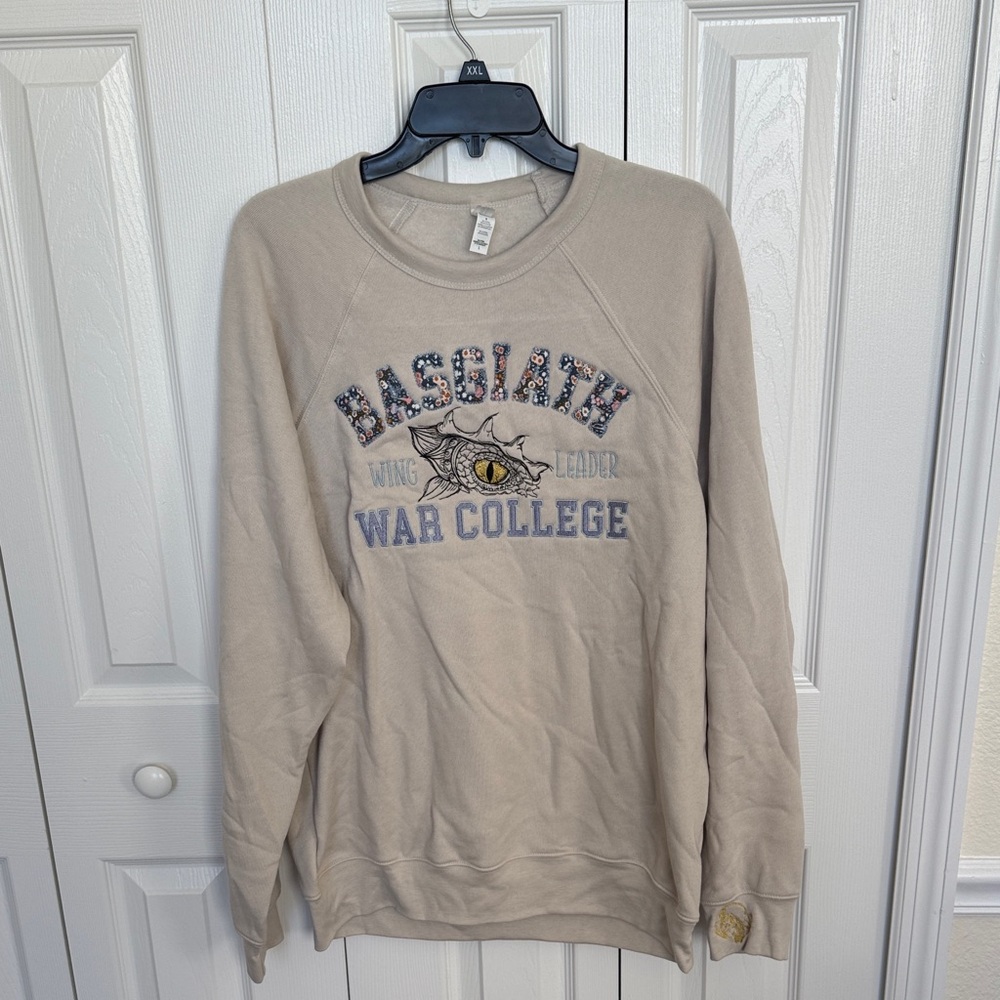Fourth wing embroidered sweater size large